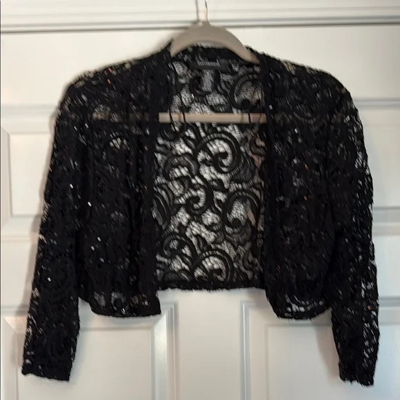 R&M Richards | Accessories | Black Sparkly Lace Bolero Jacket Sz M | Poshmark R&M Richards | Accessories | Black Sparkly Lace Bolero Jacket Sz M | Poshmark